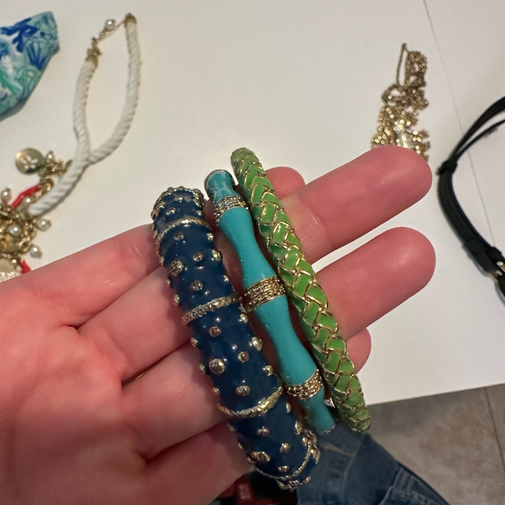 Lilly Pulitzer Blue and Green Bracelet Set